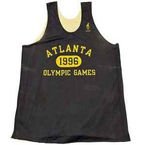 Vintage 1996 Atlanta Olympic Games Reversible Mesh Jersey Tank Top Navy Blue
